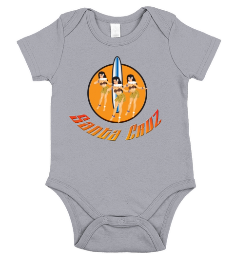 Santa Cruz Hulas with Surfboard Short Sleeve Baby One-Piece