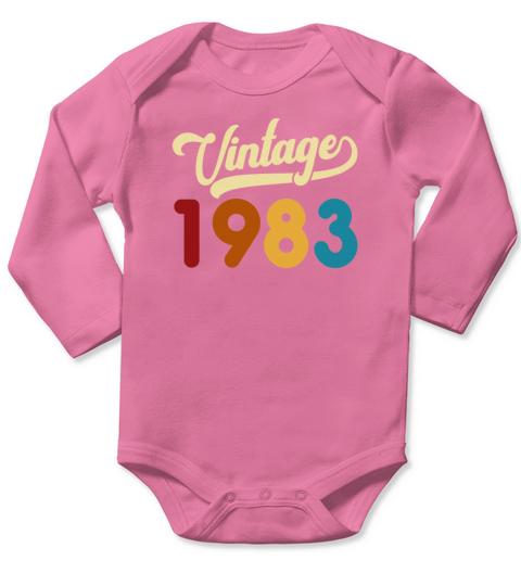 Vintage 1983 Retro Style 38th Birthday Gift Long Sleeve Baby One-Piece
