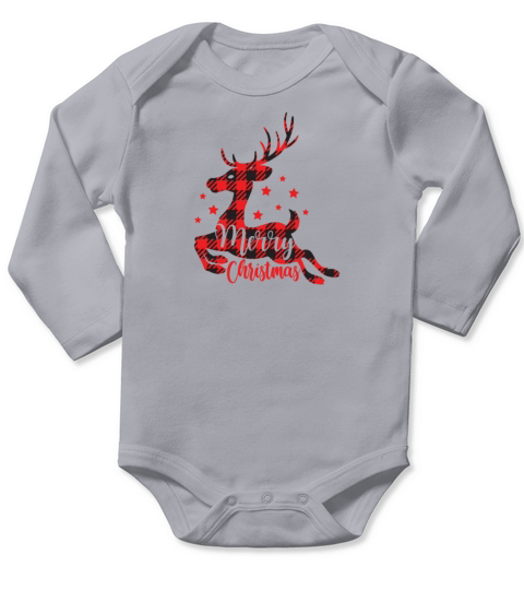 Merry Christmas Deer Long Sleeve Baby One-Piece