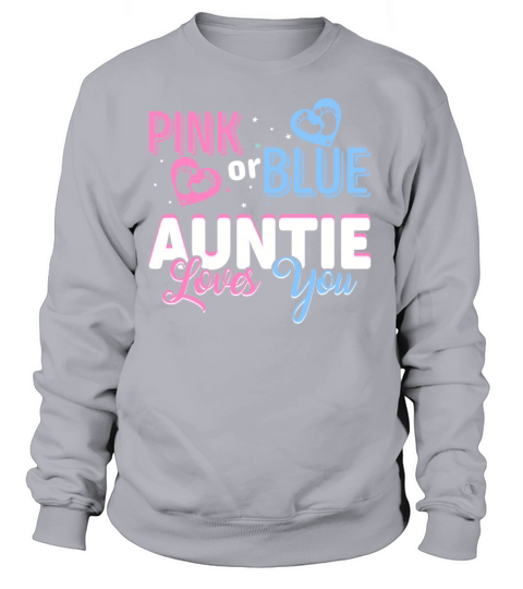 Pink Blue Baby Shower Gender Reveal Party Auntie Women's Sweatshirt