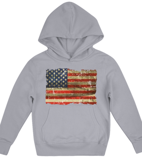 12 Vintage Distress US Flag 11 Kids Hoodie