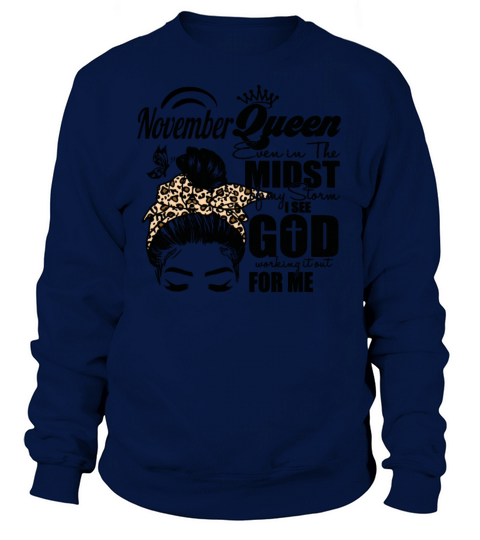 November Queen Leopard Birthday Girl Womens Women's Sweatshirt