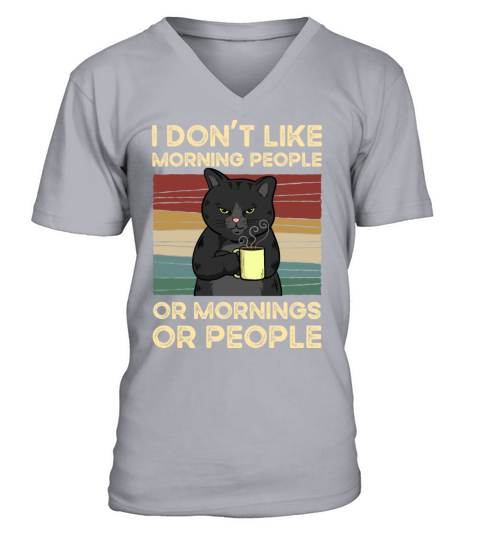 I Dont Like Morning People Vintage Men's V-Neck T-shirt