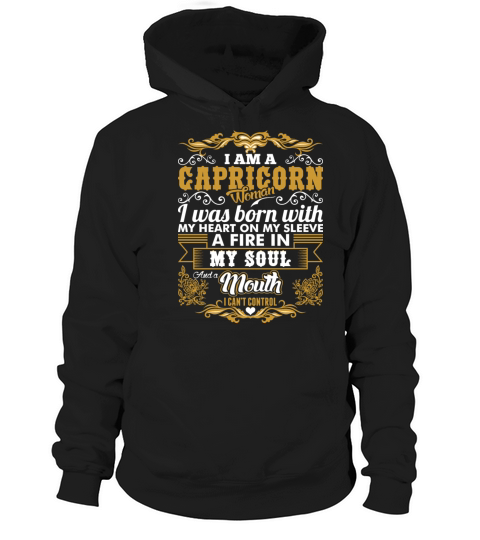Capricorn Woman Heart Sleeve Fire Soul Zodiac Tees Women's Hoodie