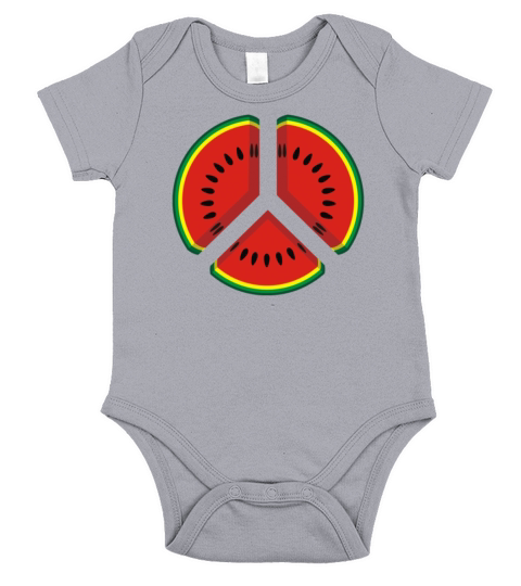 Watermelon Peace Sign Short Sleeve Baby One-Piece