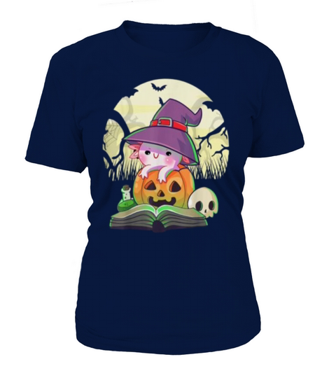 Cute Axolotl Halloween Costume Pumpkin Pastel Goth Women's T-Shirt