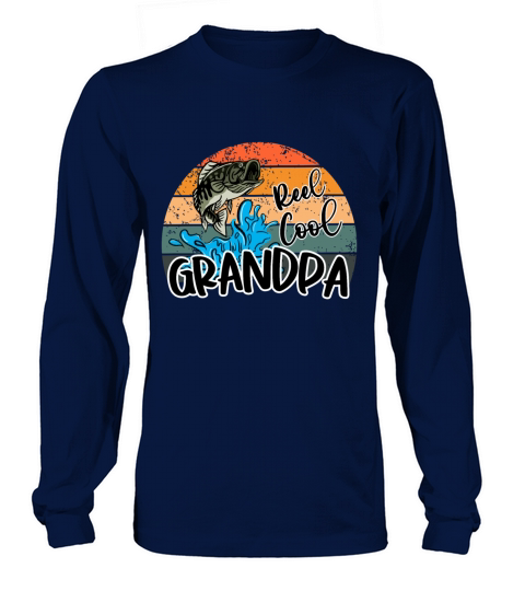 Reel Cool Grandpa sunset, Fishing lover gift Men's Long Sleeve