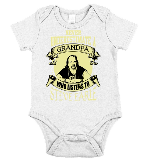 Never Underestimate A Grandpa Who Listens To Steve Earle Short Sleeve Baby One-Piece