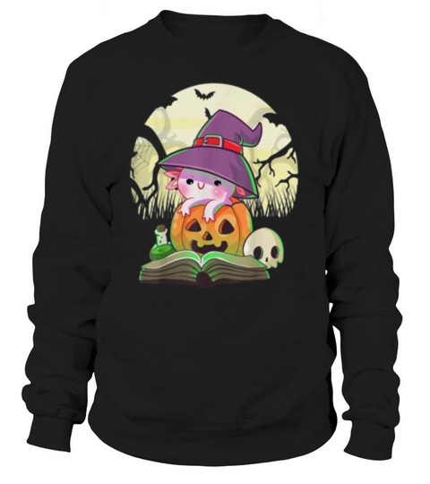 Cute Axolotl Halloween Costume Pumpkin Pastel Goth Women's Sweatshirt