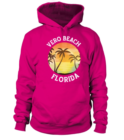 Vintage Vero Beach Florida Retro 70s 80s Souvenir Men's Hoodie