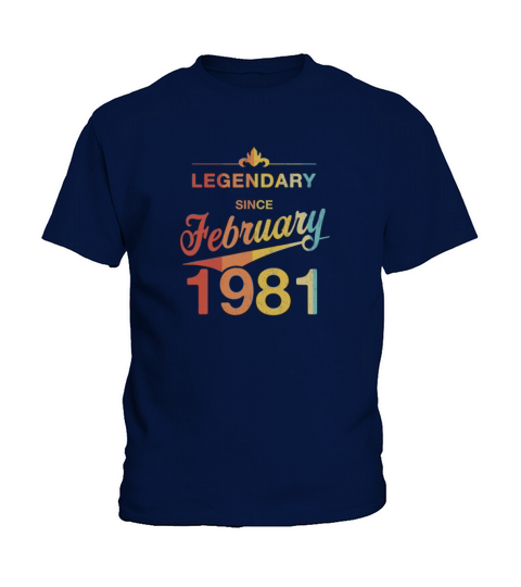 Vintage Born in February 1981 Gift 40th Birthday Kids T-Shirt