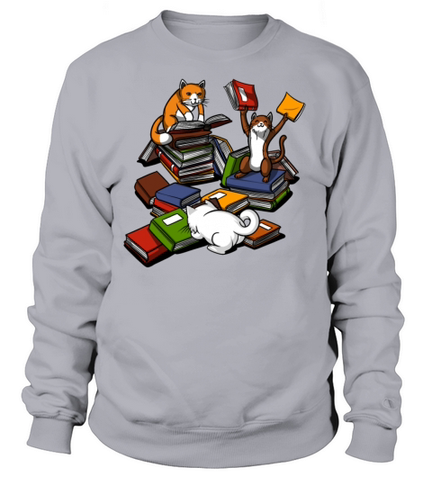 Cat Book Reading Lovers Women's Sweatshirt