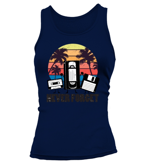 Never forget 90s VHS T-shirt floppy disk Women's Tank Top