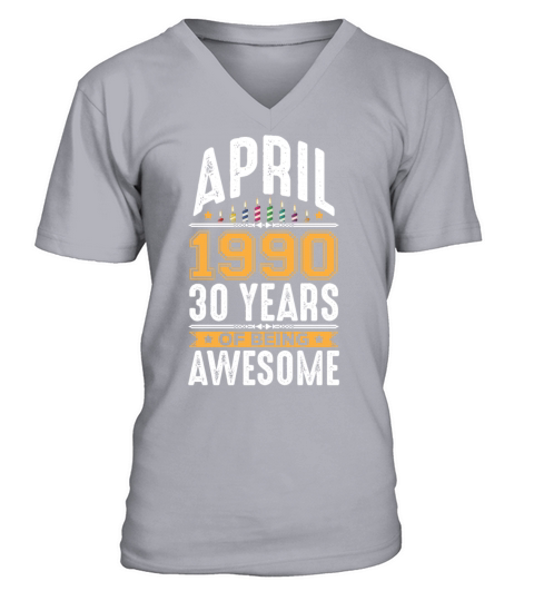 April 1990 30 Years old 30th Birthday Party Men's V-Neck T-shirt