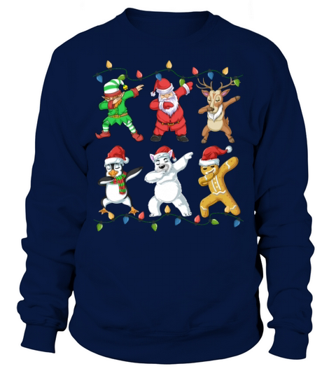 Dabbing Santa Elf Friends Christmas Men's Sweatshirt
