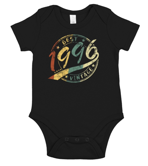 25th Birthday Best Vintage 1996 25 Years Old Gift Short Sleeve Baby One-Piece