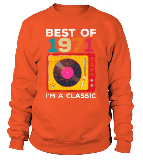 1971 Born Vintage 50th Birthday Vinyls Classic Mus Women's Sweatshirt
