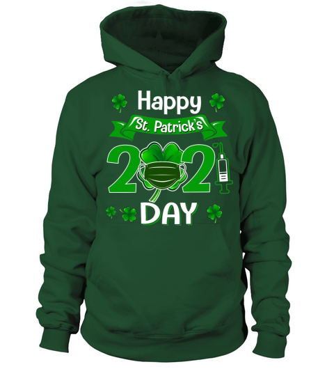 Happy St Patrick s Day 2021 Vaccinated Women's Hoodie