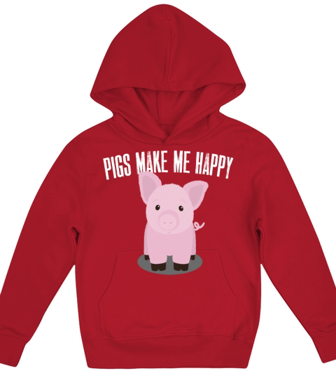 Cute Pig Swine Happy Hog Grunter Funny Animal Gift Kids Hoodie