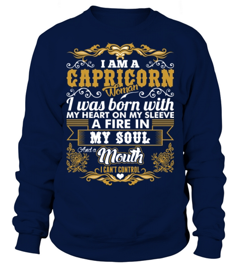 Capricorn Woman Heart Sleeve Fire Soul Zodiac Tees Women's Sweatshirt