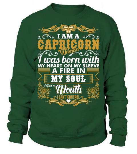Capricorn Woman Heart Sleeve Fire Soul Zodiac Tees Men's Sweatshirt