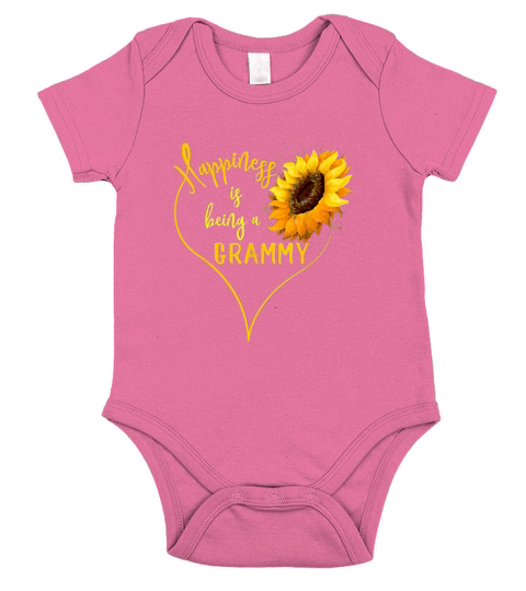 Sunflower Heart Happiness Is Being A Grammy Short Sleeve Baby One-Piece