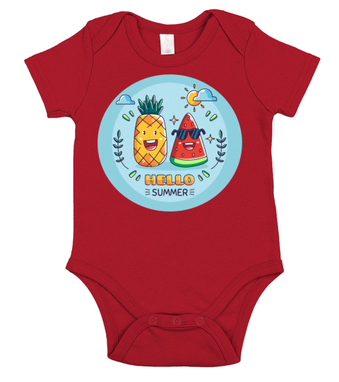 Fresh Fruits - Summer - Paradise - Sun - Beach Short Sleeve Baby One-Piece
