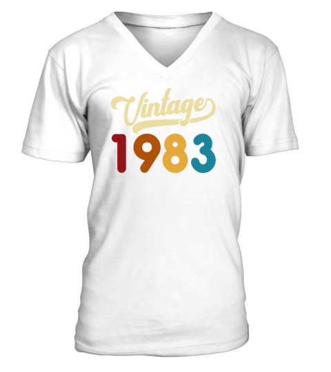 Vintage 1983 Retro Style 38th Birthday Gift Men's V-Neck T-shirt