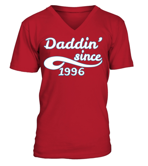 Daddin Since 1996 Happy Fathers Day Men's V-Neck T-shirt