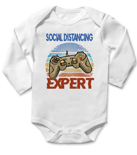 social distancing - Unisex Long Sleeve Long Sleeve Baby One-Piece