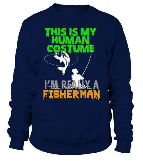 Halloween Fishing Fisherman Reel Rod Scary Skeleto Men's Sweatshirt