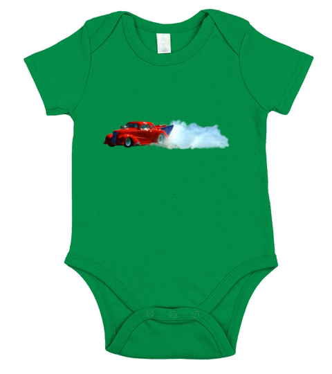 Red Door-Slammer Drag Car Short Sleeve Baby One-Piece