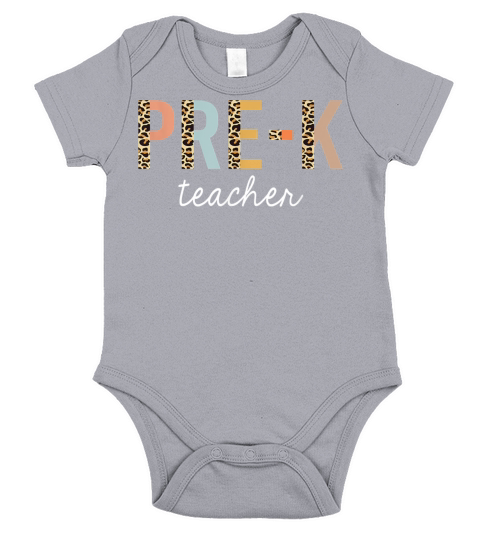 Leopard Prek Teacher Cute Preschool Back to School Short Sleeve Baby One-Piece