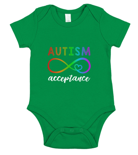 Red Instead Autism Acceptance Short Sleeve Baby One-Piece