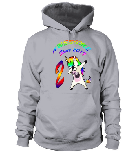 2nd Unicorn 2 Year Young Awesome Since 2017 Men's Hoodie