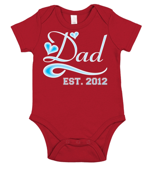 Dad Established 2012 Happy Fathers Day Short Sleeve Baby One-Piece