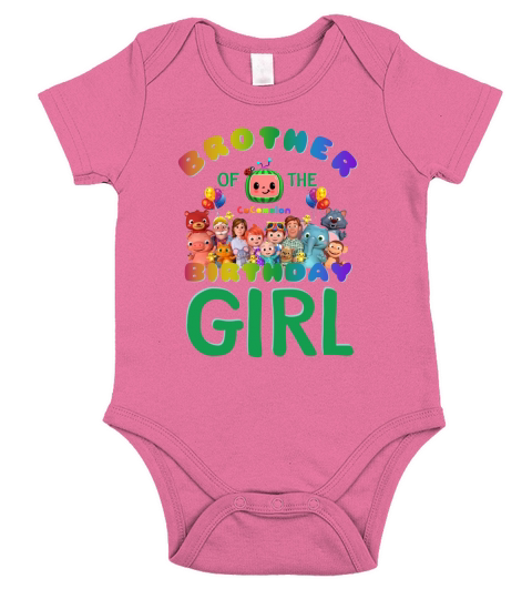 Brother Of The Cocomelon Birthday Girl Short Sleeve Baby One-Piece