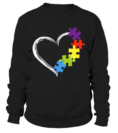 Love Ribbon Heart Puzzle Autism Awareness autism Women's Sweatshirt