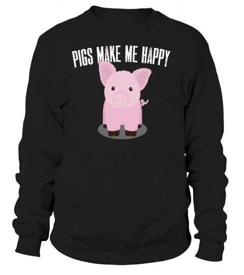 Cute Pig Swine Happy Hog Grunter Funny Animal Gift Women's Sweatshirt