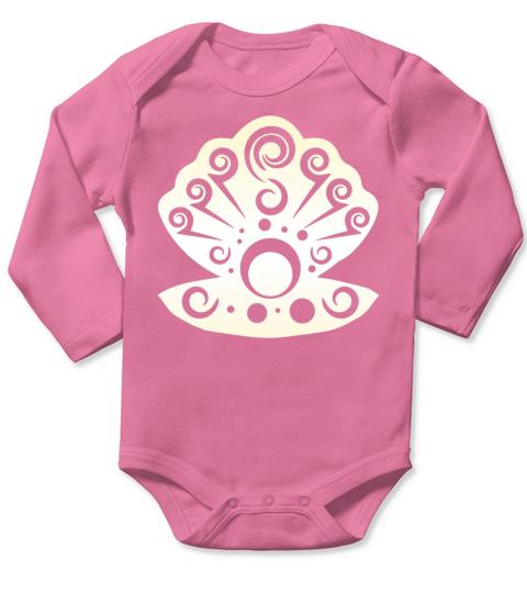Maori Oyster Pearl Polynesian Tribal Tattoo Gift Long Sleeve Baby One-Piece