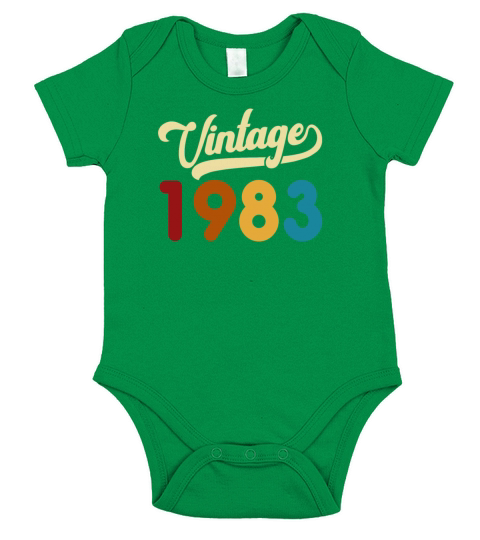 Vintage 1983 Retro Style 38th Birthday Gift Short Sleeve Baby One-Piece