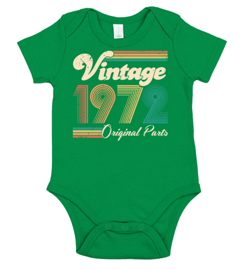 Vintage 1972 50th Birthday Fiftieth Gift Short Sleeve Baby One-Piece