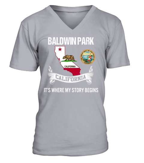 Baldwin Park, California V-Neck T-shirt