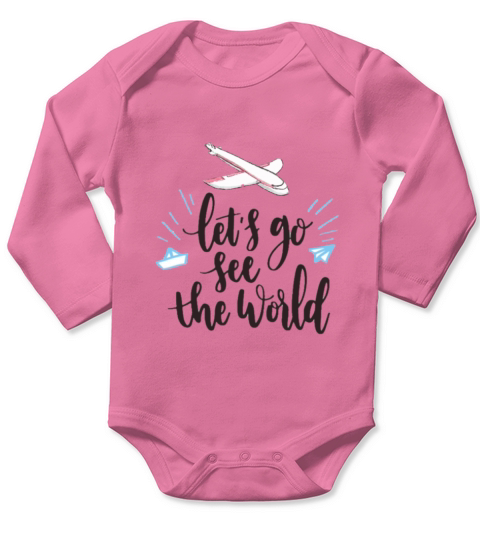 Lets See The World Long Sleeve Baby One-Piece