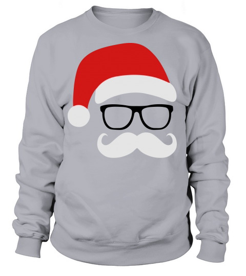 Funny Santa Claus with nerd glasses and mustache Women's Sweatshirt