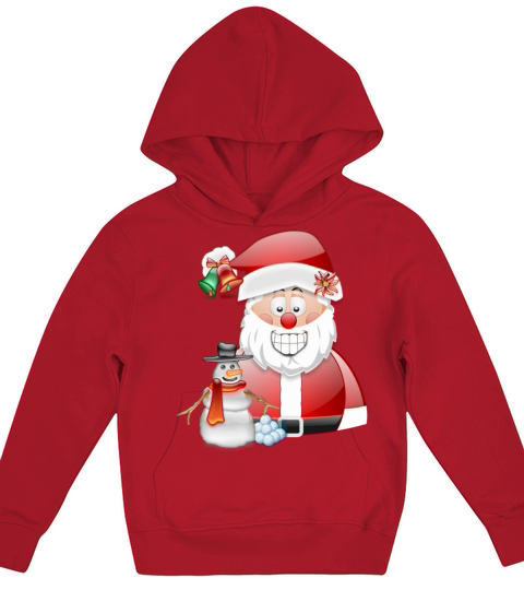 Merry Christmas father christmas with snowman Kids Hoodie