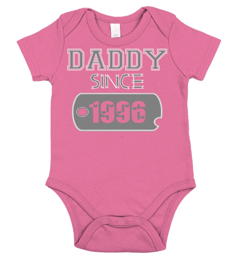 Daddy Since Tag 1996 Happy Fathers Day Short Sleeve Baby One-Piece
