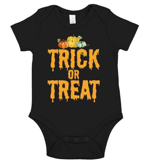 Trick or Treat Halloween Pumpkin Short Sleeve Baby One-Piece