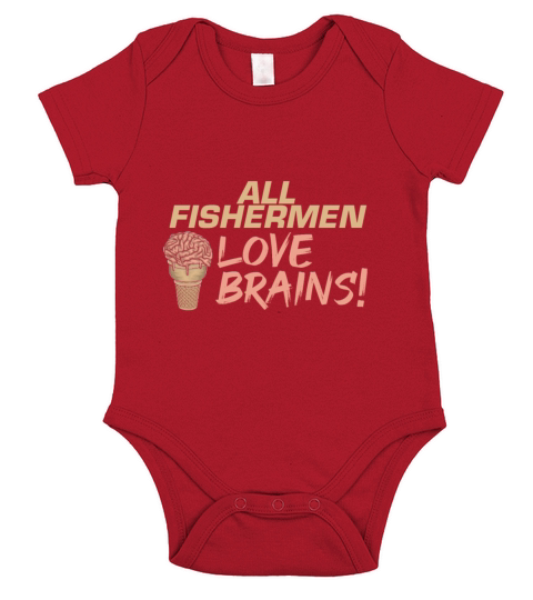 Halloween Fishing All Fishermen Love Brains Catch Short Sleeve Baby One-Piece