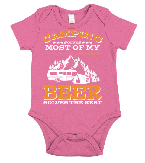 Camping and Beer Funny Camping for beers lovers Short Sleeve Baby One-Piece